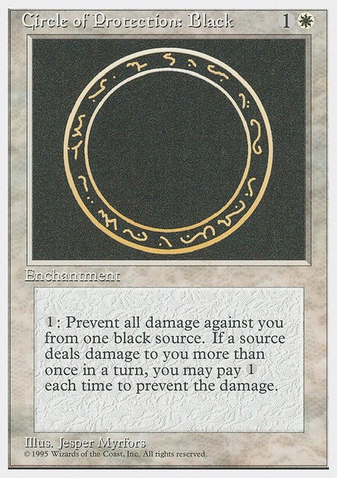 Circle of Protection: Black, Fourth Edition #14, Magic: The Gathering card
