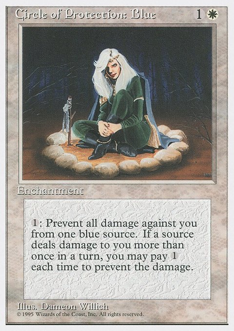 Circle of Protection: Blue, Fourth Edition #15, Magic: The Gathering card