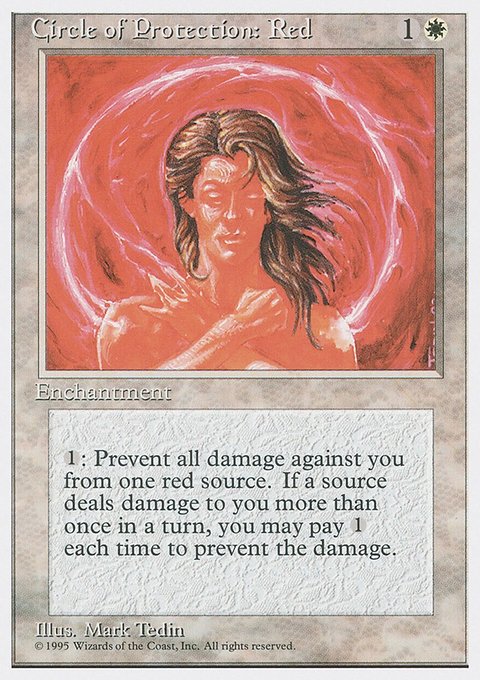 Circle of Protection: Red, Fourth Edition #17, Magic: The Gathering card