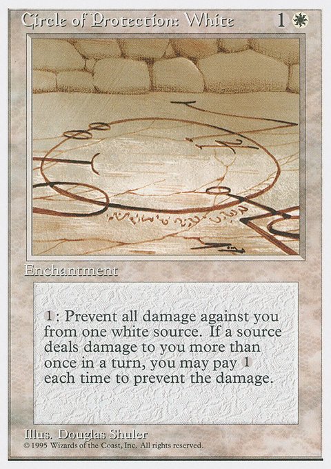 Circle of Protection: White, Fourth Edition #18, Magic: The Gathering card