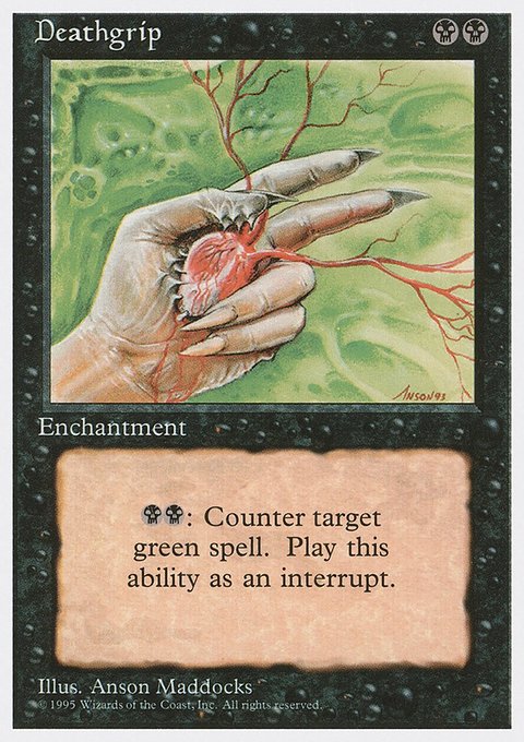 Deathgrip, Fourth Edition #130, Magic: The Gathering card