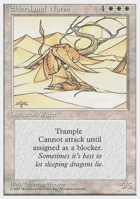 Elder Land Wurm, Fourth Edition #24, Magic: The Gathering card