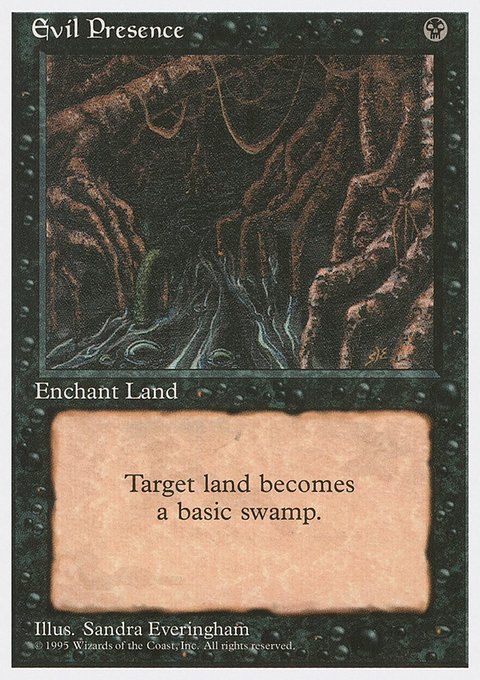 Evil Presence, Fourth Edition #136, Magic: The Gathering card