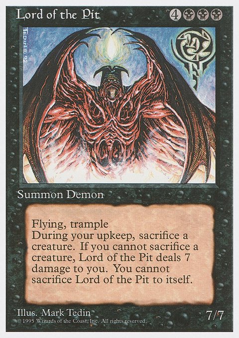 Lord of the Pit, Fourth Edition #144, Magic: The Gathering card