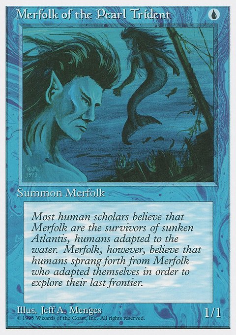 Merfolk of the Pearl Trident, Fourth Edition #86, Magic: The Gathering card
