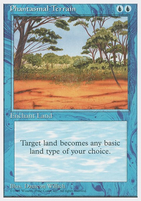 Phantasmal Terrain, Fourth Edition #89, Magic: The Gathering card