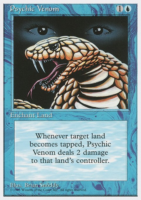 Psychic Venom, Fourth Edition #96, Magic: The Gathering card