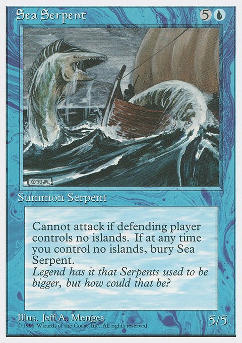 Sea Serpent, Fourth Edition #98, Magic: The Gathering card