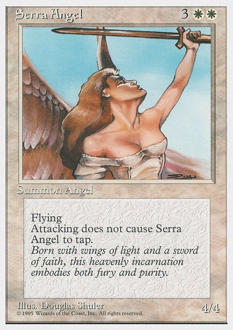 Serra Angel, Fourth Edition #50, Magic: The Gathering card