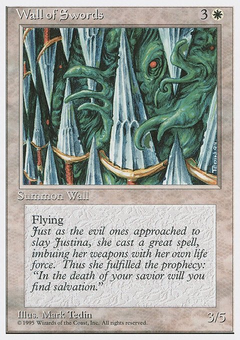 Wall of Swords, Fourth Edition #55, Magic: The Gathering card
