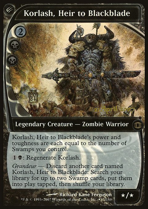 Korlash, Heir to Blackblade, Future Sight Promos #87★, Magic: The Gathering card