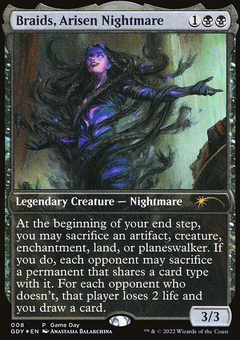 Braids, Arisen Nightmare, Game Day Promos #8, Magic: The Gathering card