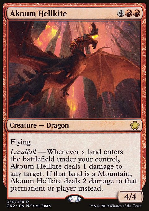 Akoum Hellkite, Game Night 2019 #36, Magic: The Gathering card