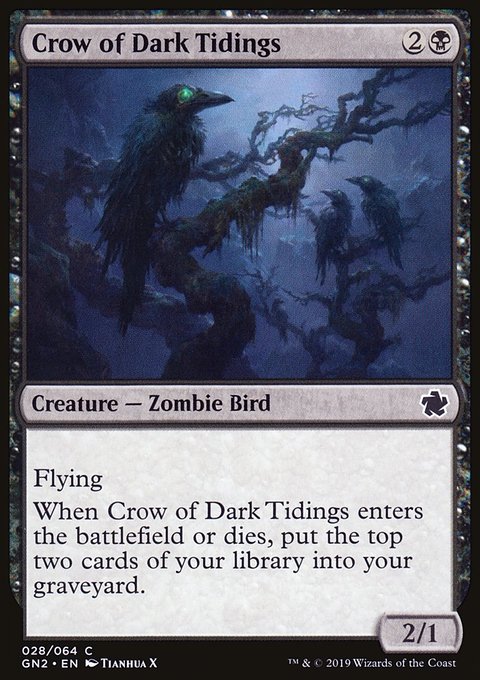 Crow of Dark Tidings, Game Night 2019 #28, Magic: The Gathering card