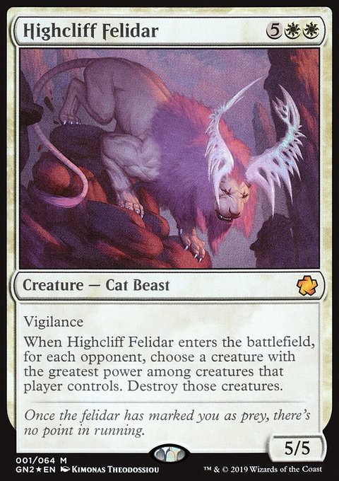 Highcliff Felidar, Game Night 2019 #1, Magic: The Gathering card
