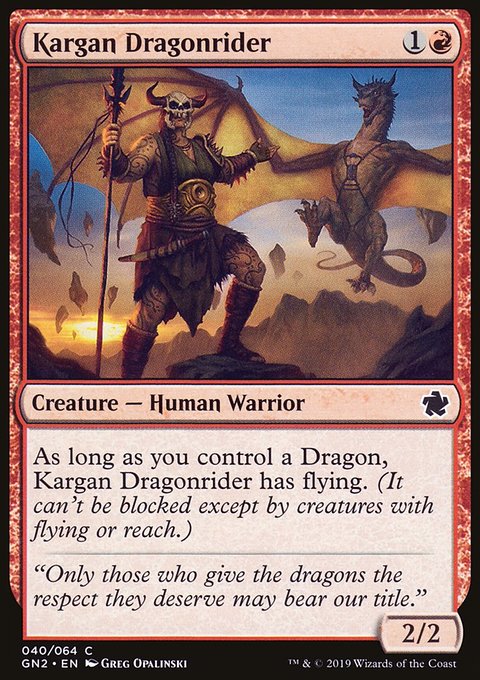 Kargan Dragonrider, Game Night 2019 #40, Magic: The Gathering card