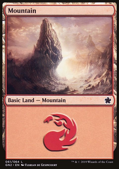 Mountain, Game Night 2019 #61, Magic: The Gathering card