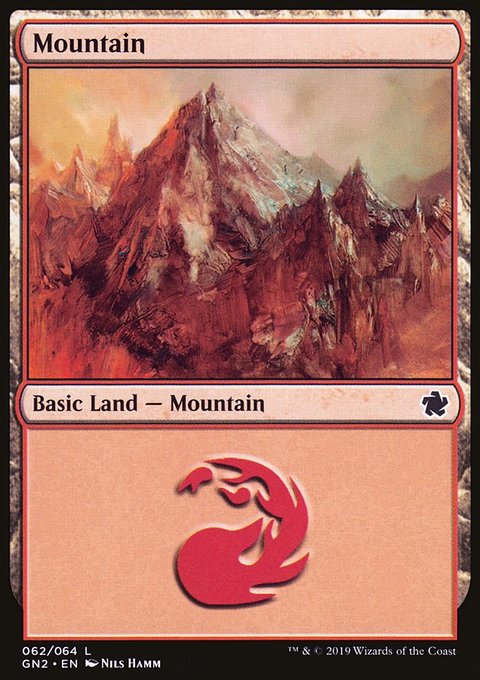 Mountain, Game Night 2019 #62, Magic: The Gathering card
