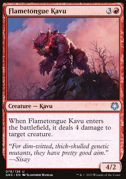 Flametongue Kavu, Game Night: Free-for-All #78, Magic: The Gathering card