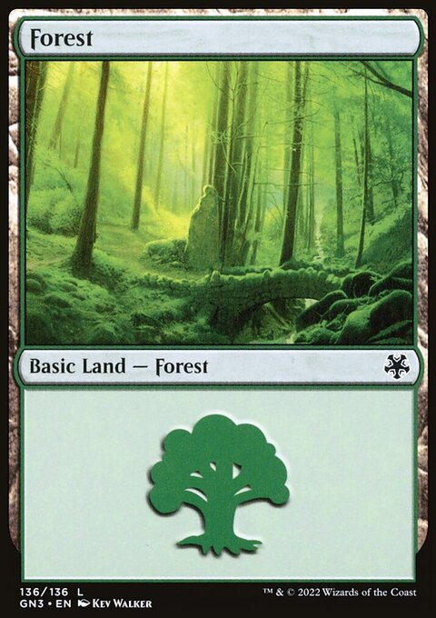 Forest, Game Night: Free-for-All #136, Magic: The Gathering card