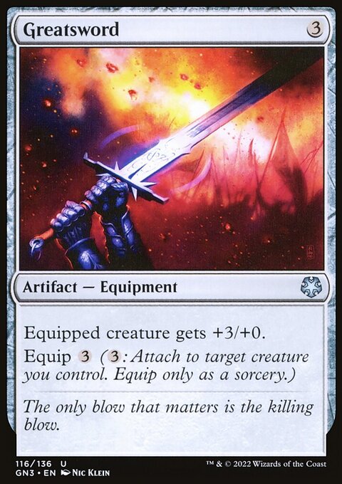 Greatsword, Game Night: Free-for-All #116, Magic: The Gathering card