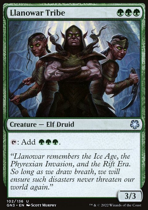 Llanowar Tribe, Game Night: Free-for-All #102, Magic: The Gathering card