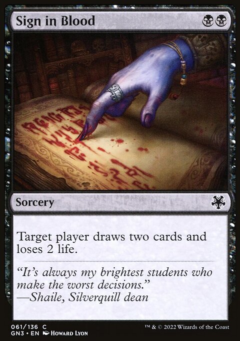 Sign in Blood, Game Night: Free-for-All #61, Magic: The Gathering card
