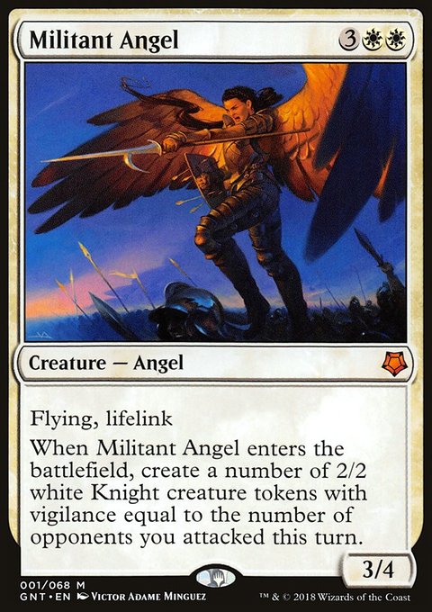 Militant Angel, Game Night #1, Magic: The Gathering card