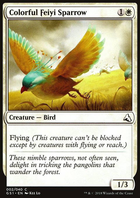 Colorful Feiyi Sparrow, Global Series Jiang Yanggu & Mu Yanling #2, Magic: The Gathering card