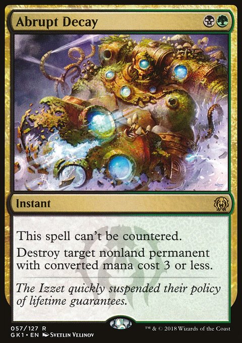 Abrupt Decay, GRN Guild Kit #57, Magic: The Gathering card