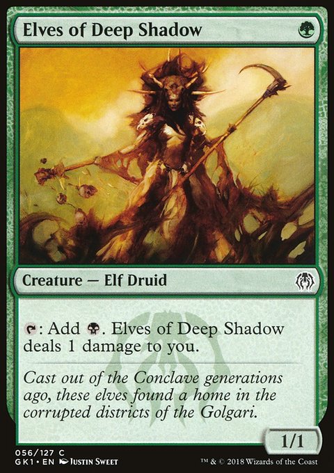 Elves of Deep Shadow, GRN Guild Kit #56, Magic: The Gathering card