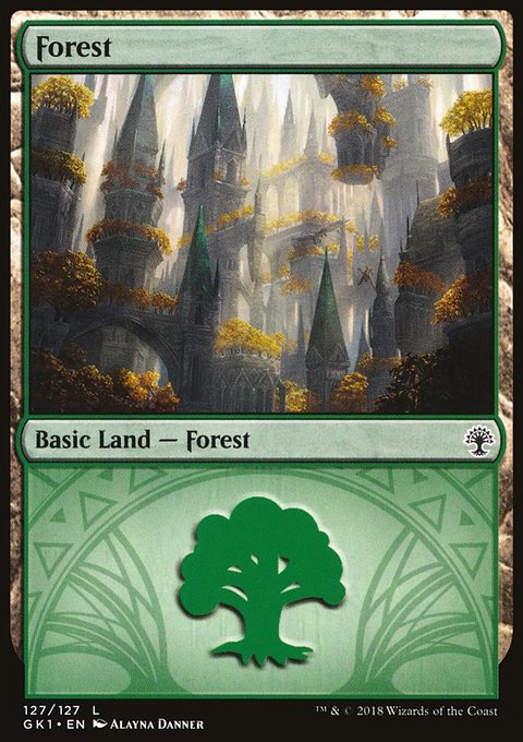 Forest, GRN Guild Kit #127, Magic: The Gathering card