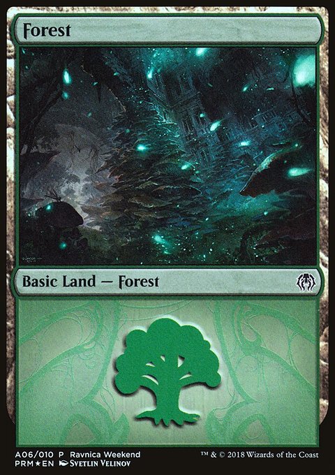 Forest, GRN Ravnica Weekend #A06, Magic: The Gathering card