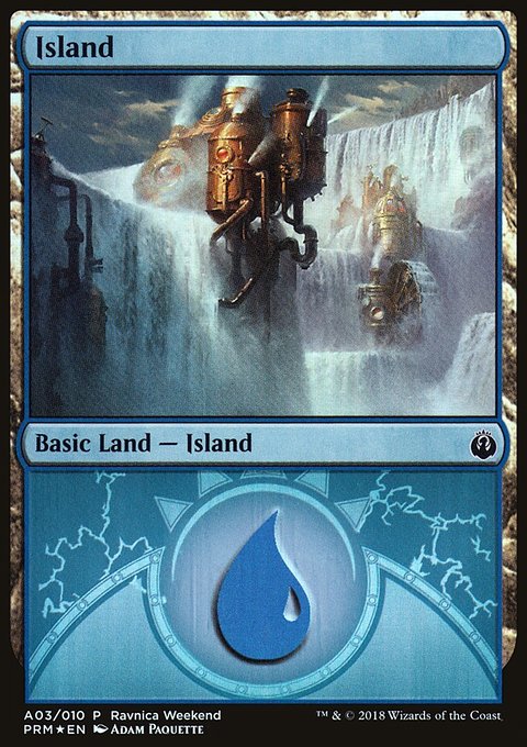 Island, GRN Ravnica Weekend #A03, Magic: The Gathering card