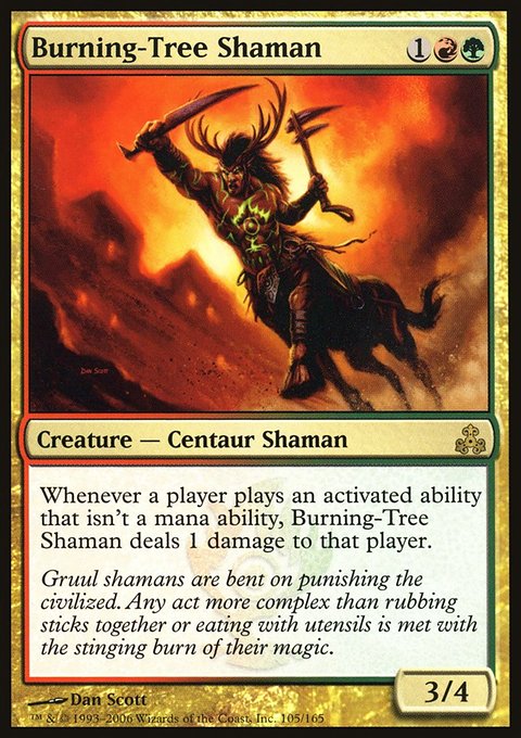 Burning-Tree Shaman, Guildpact #105, Magic: The Gathering card