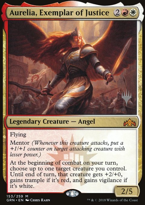 Aurelia, Exemplar of Justice, Guilds of Ravnica Promos #153p, Magic: The Gathering card