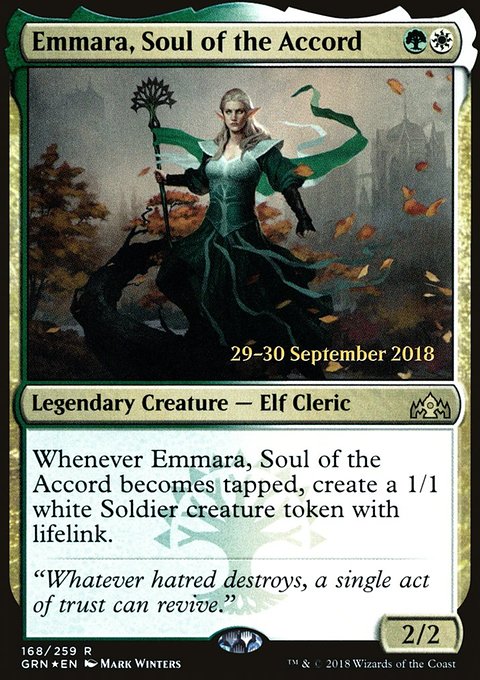 Emmara, Soul of the Accord, Guilds of Ravnica Promos #168s, Magic: The Gathering card