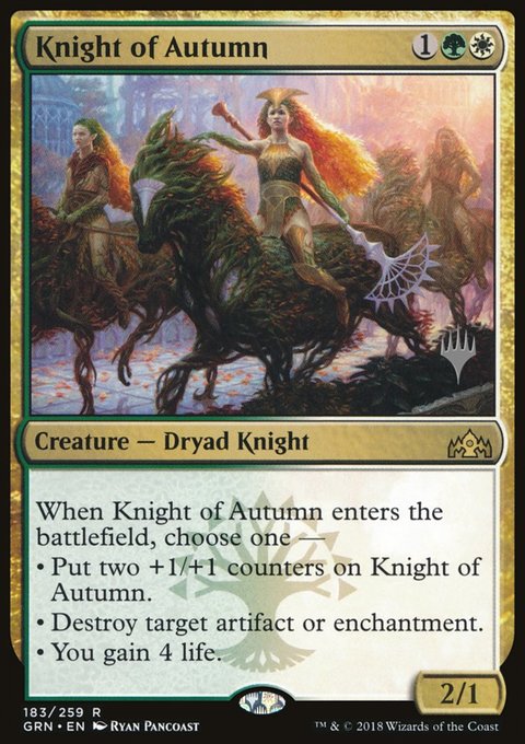 Knight of Autumn, Guilds of Ravnica Promos #183p, Magic: The Gathering card