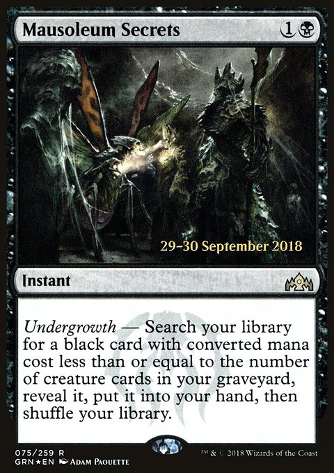 Mausoleum Secrets, Guilds of Ravnica Promos #75s, Magic: The Gathering card