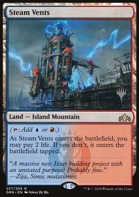 Steam Vents, Guilds of Ravnica Promos #257p, Magic: The Gathering card