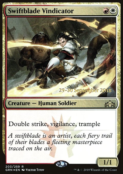 Swiftblade Vindicator, Guilds of Ravnica Promos #203s, Magic: The Gathering card