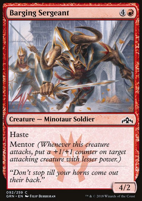 Barging Sergeant, Guilds of Ravnica #92, Magic: The Gathering card