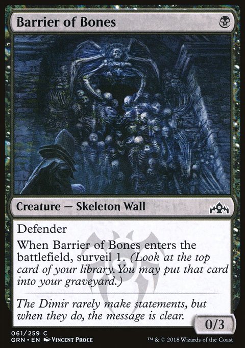 Barrier of Bones, Guilds of Ravnica #61, Magic: The Gathering card