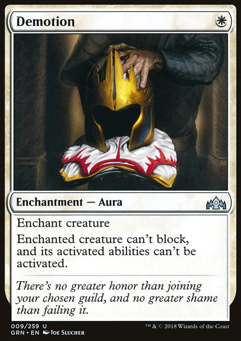 Demotion, Guilds of Ravnica #9, Magic: The Gathering card