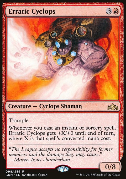 Erratic Cyclops, Guilds of Ravnica #98, Magic: The Gathering card