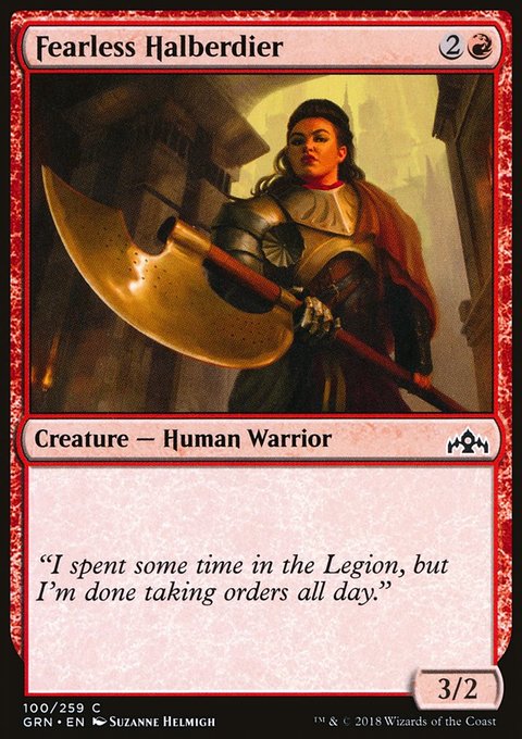 Fearless Halberdier, Guilds of Ravnica #100, Magic: The Gathering card