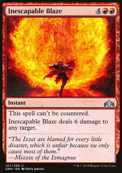 Inescapable Blaze, Guilds of Ravnica #107, Magic: The Gathering card