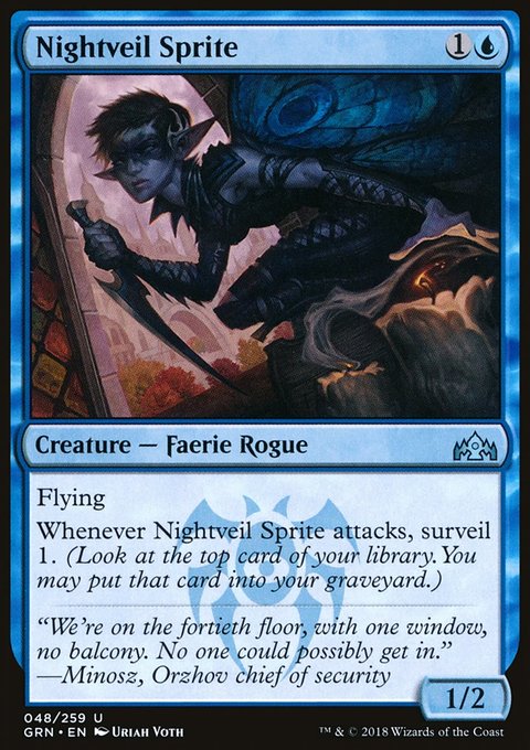 Nightveil Sprite, Guilds of Ravnica #48, Magic: The Gathering card