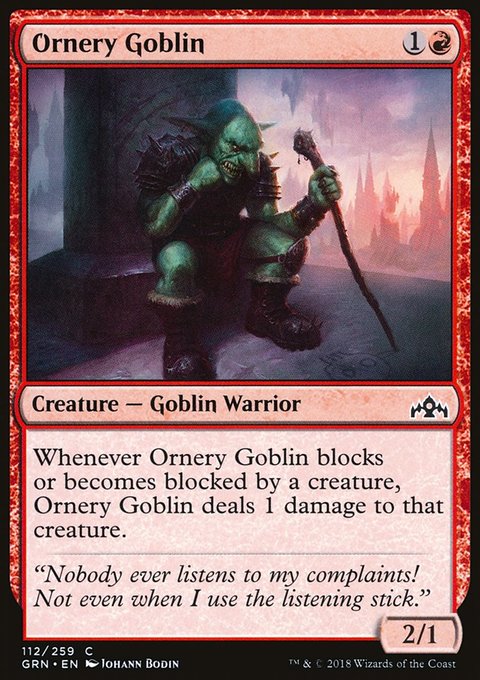 Ornery Goblin, Guilds of Ravnica #112, Magic: The Gathering card