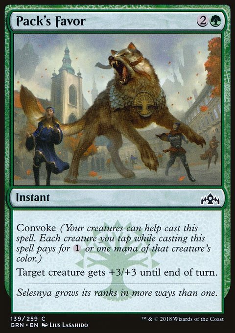 Pack's Favor, Guilds of Ravnica #139, Magic: The Gathering card